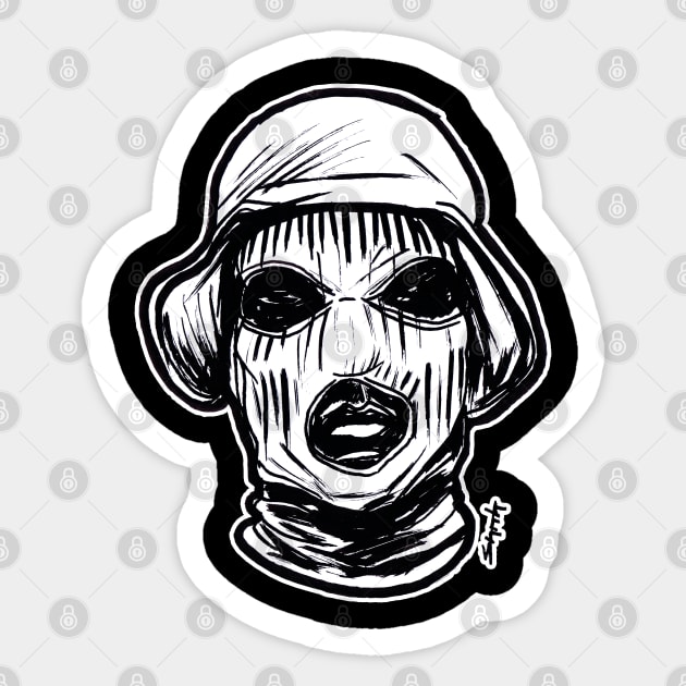 Schoolboy Q Mask Sticker by sketchnkustom